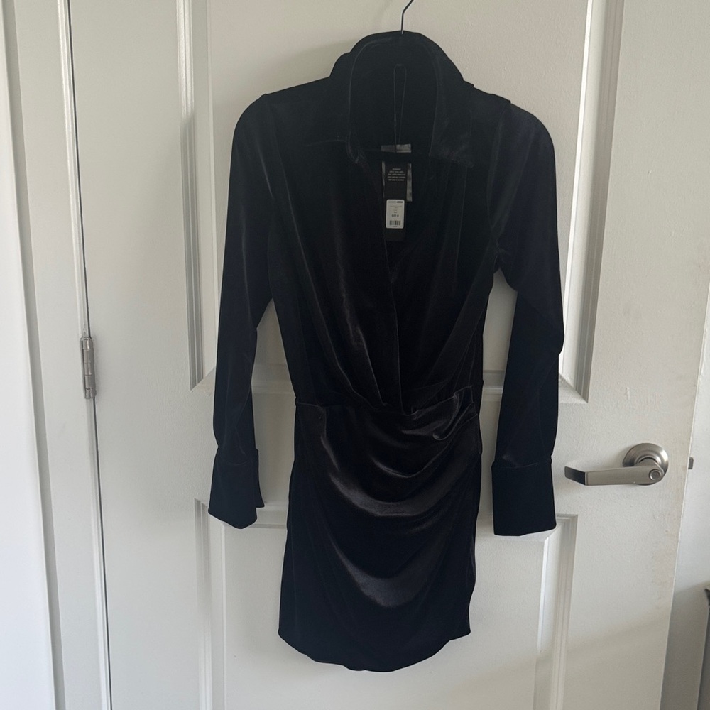 Fashion Nova Elegant Black Velvet Dress
